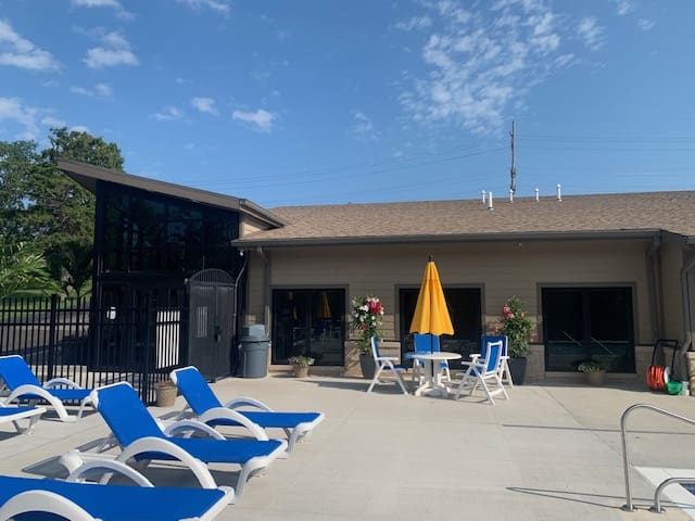 Village of Four Seasons aquatic center siding view 1